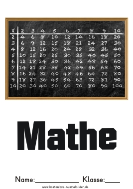 Deckblatt Mathe | Deckblätter zum Ausdrucken