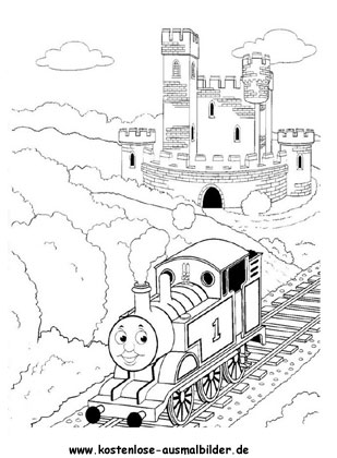 Ausmalbild Thomas die kleine Lokomotive Malvorlagen 1