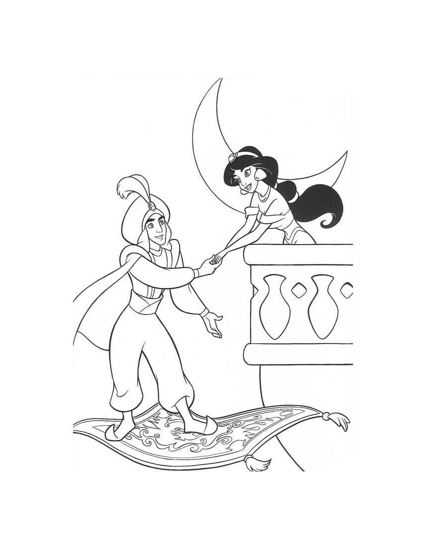 Ausmalbilder - Malvorlagen Aladdin - Aladdin Jasmin 10