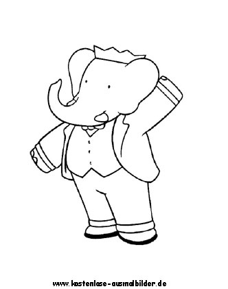 Ausmalbild Babar 3