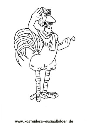 Ausmalbild Chicken Run Fowler