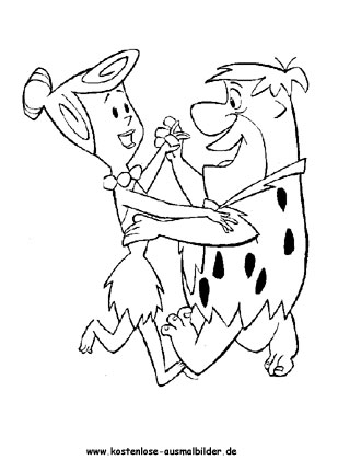 Ausmalbild Fred und Wilma