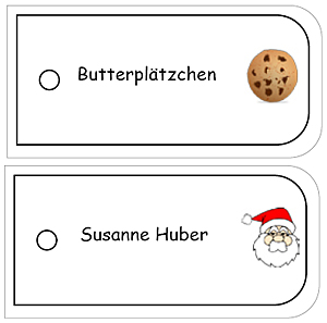 Beispiel für Weihnachtsgeschenkanhänger
