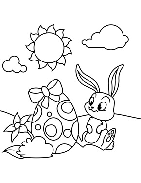 Hase vor dem Osterei