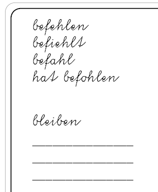 Vorschau Arbeitsblatt Verben