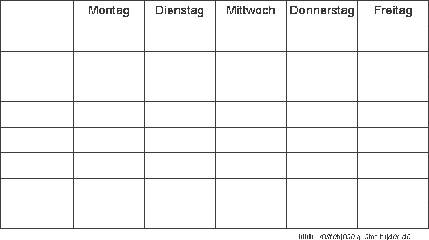 Stundenplan Vorlage 1