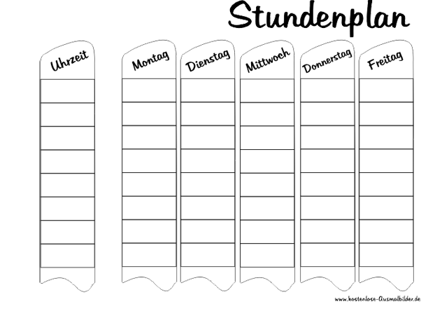 Stundenplan Vorlage 2
