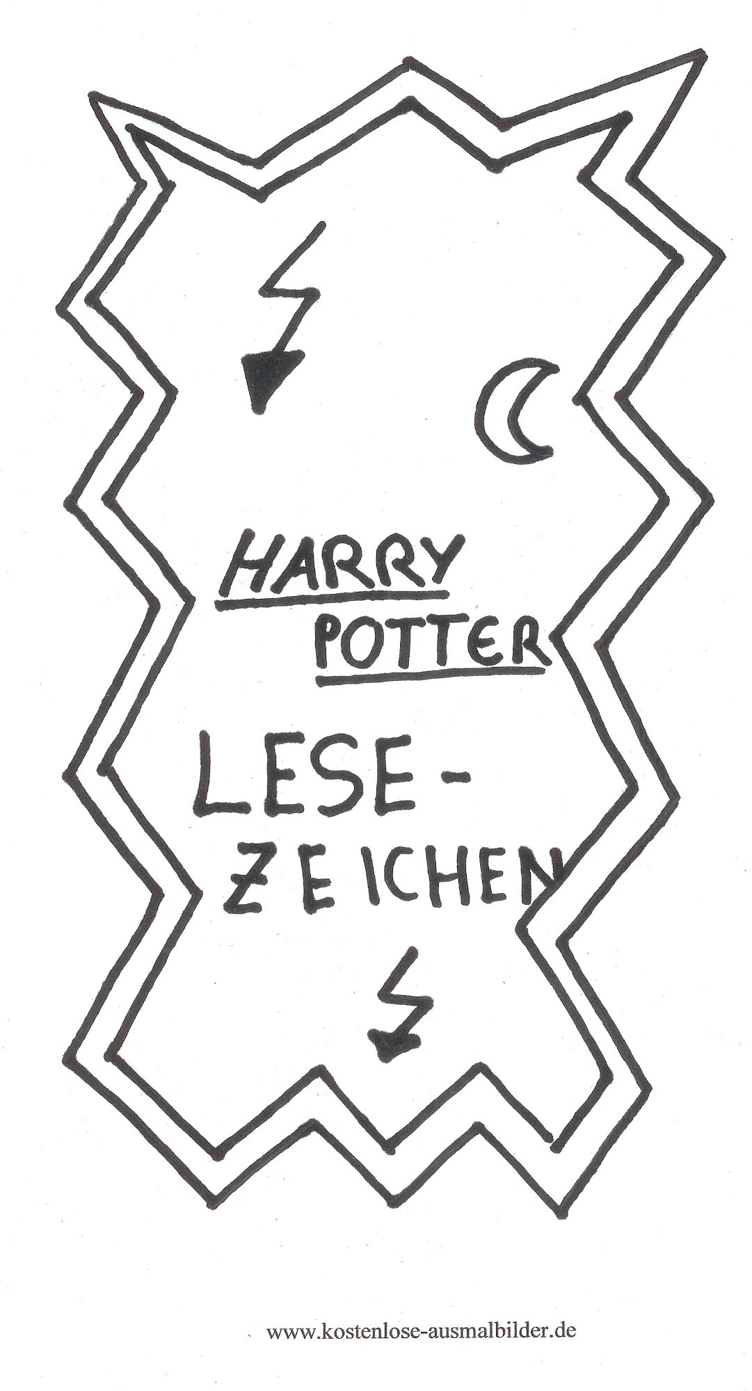 Malvorlagen - Ausmalbilder Harry Potter Lesezeichen | Lesezeichen als